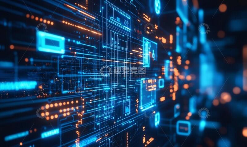 高清大图下载【趣麦麦图】数字网络电路图