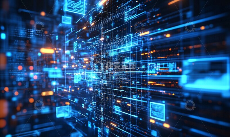 高清大图下载【趣麦麦图】数字网络电路图2