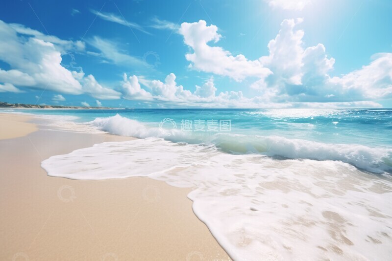 高清大图下载【趣麦麦图】沙滩波浪海洋天空3