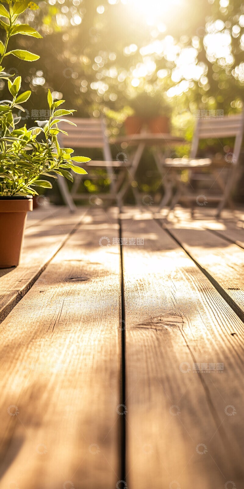 高清大图下载【趣麦麦图】木质露台休闲区1