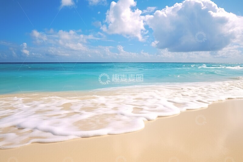 高清大图下载【趣麦麦图】沙滩波浪海洋天空1
