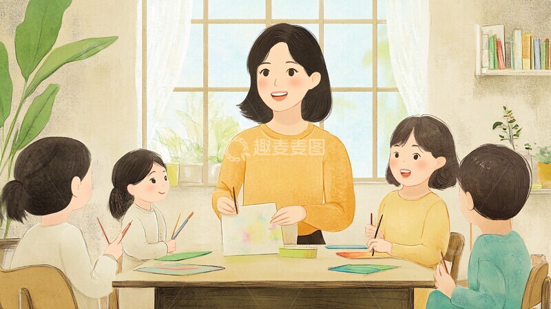 高清大图下载【趣麦麦图】教师指导儿童绘画1