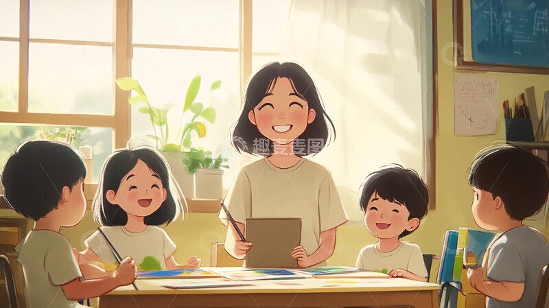 高清大图下载【趣麦麦图】教师指导儿童绘画3