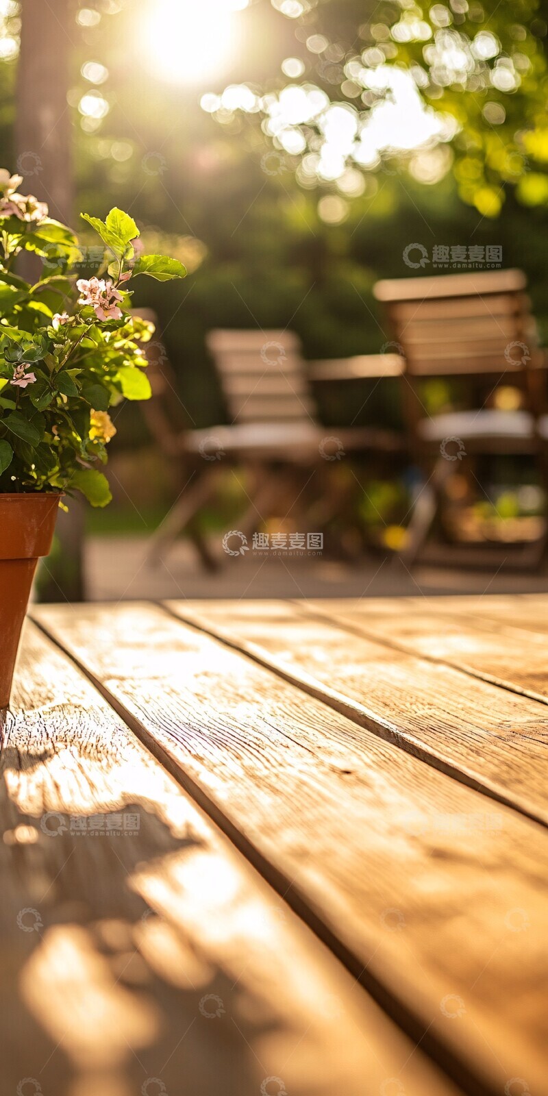 高清大图下载【趣麦麦图】木质露台休闲区