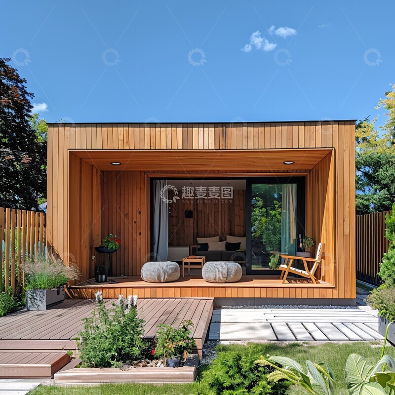 高清大图下载【趣麦麦图】木屋花园栅栏家具