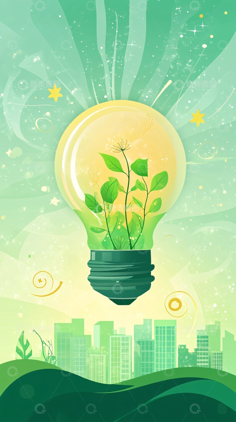 高清大图下载【趣麦麦图】绿色能源新生活