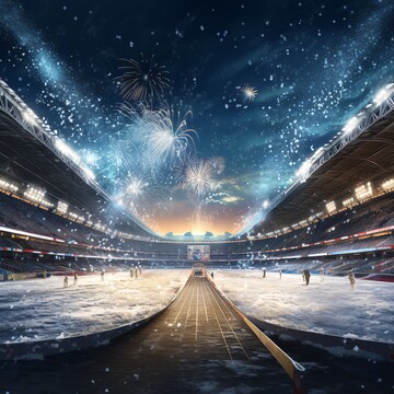 赛道迎新雪景图