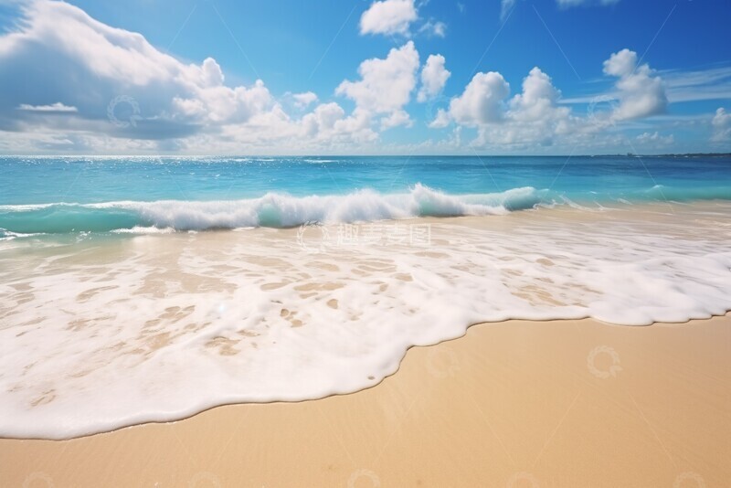 高清大图下载【趣麦麦图】沙滩波浪海洋天空2