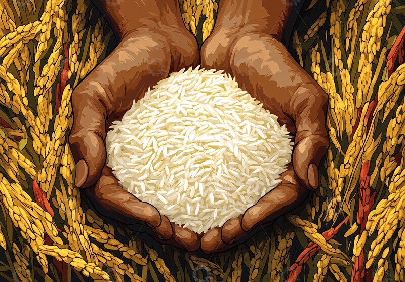 高清大图下载【趣麦麦图】稻米丰收景象