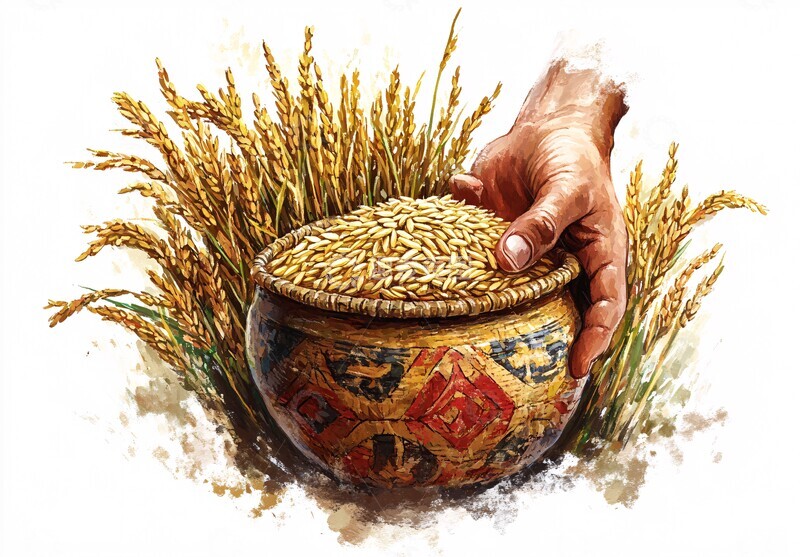 高清大图下载【趣麦麦图】稻田丰收景象