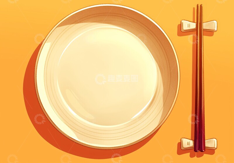 高清大图下载【趣麦麦图】白盘子与筷子1