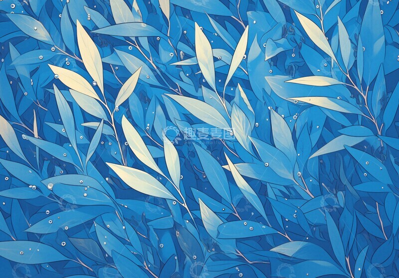 高清大图下载【趣麦麦图】霜叶露珠线绘图2