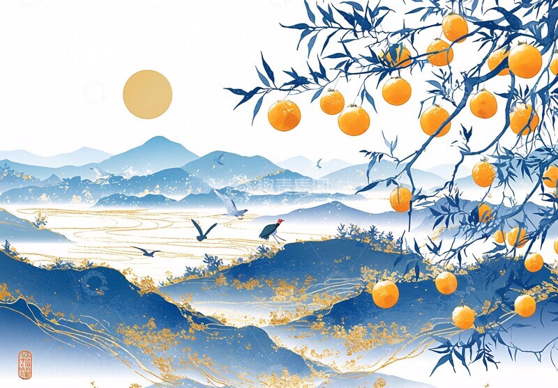 高清大图下载【趣麦麦图】山川河流瓷画1