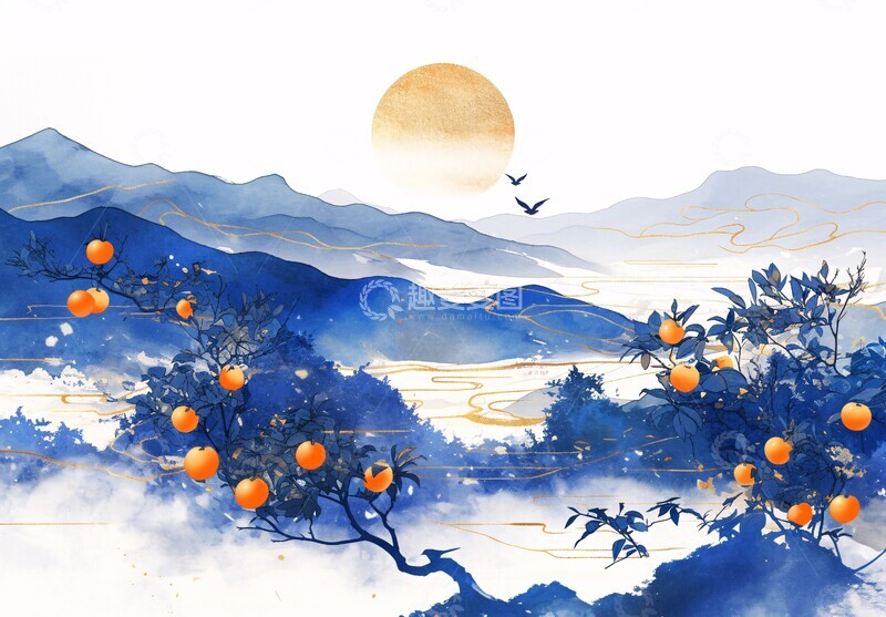 高清大图下载【趣麦麦图】山川河流瓷画