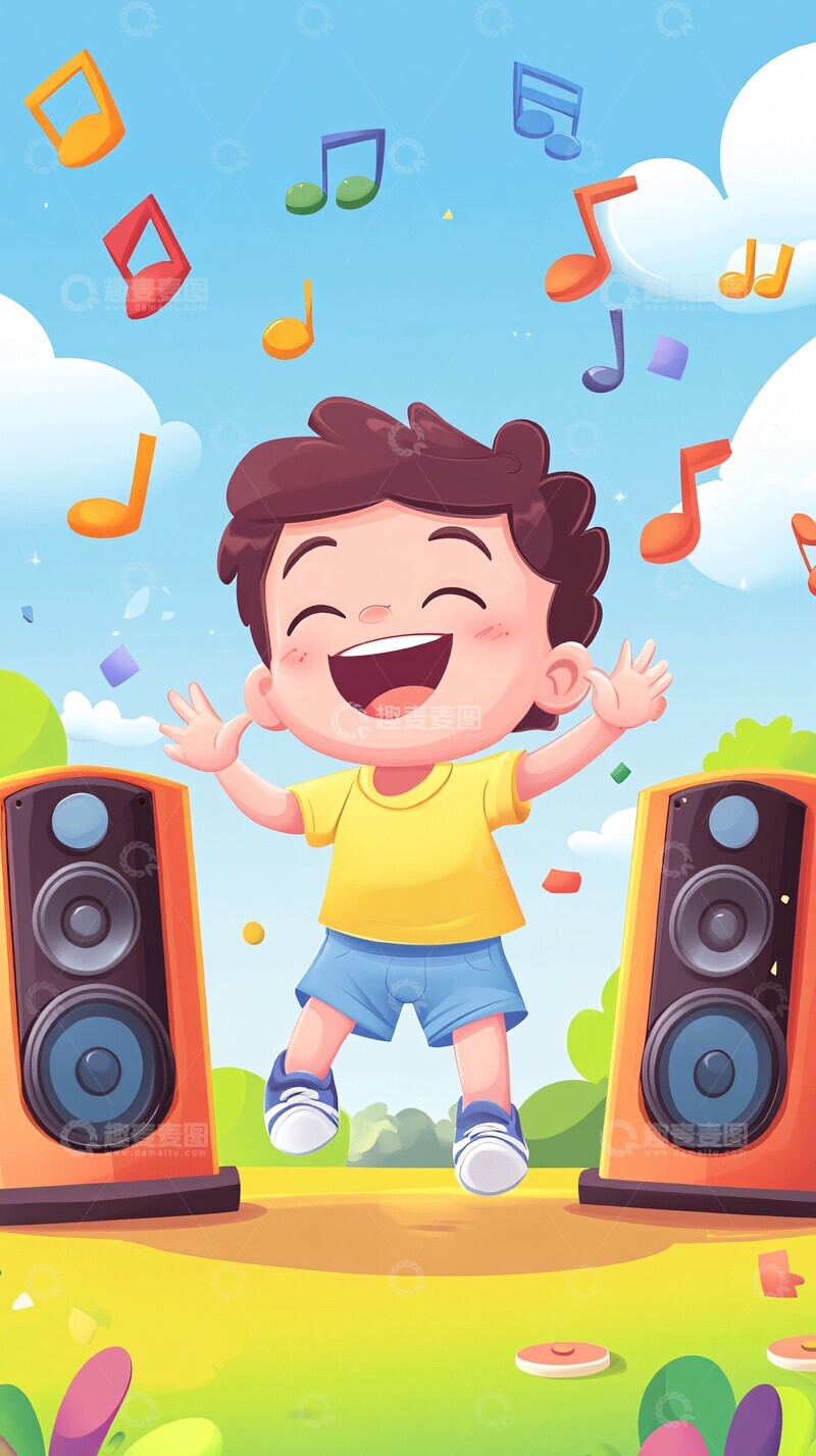 高清大图下载【趣麦麦图】男孩舞台歌唱1
