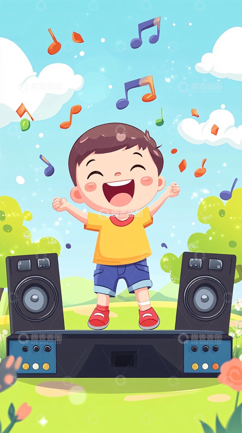 高清大图下载【趣麦麦图】男孩舞台歌唱