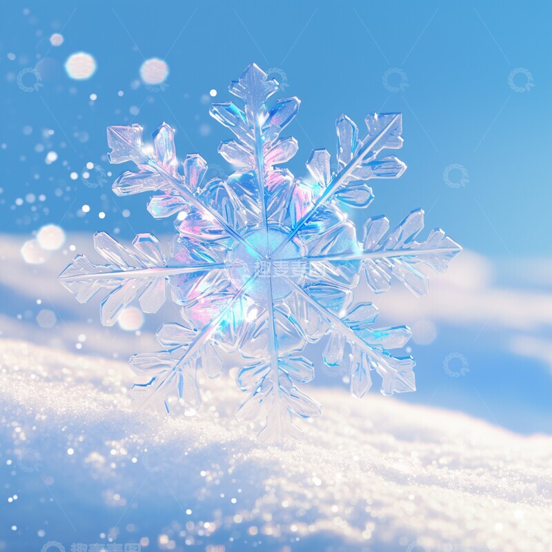 高清大图下载【趣麦麦图】冬日雪花飘冬日雪花晶莹