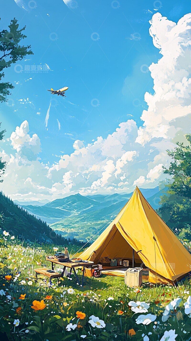 高清大图下载【趣麦麦图】蓝天下的野餐2