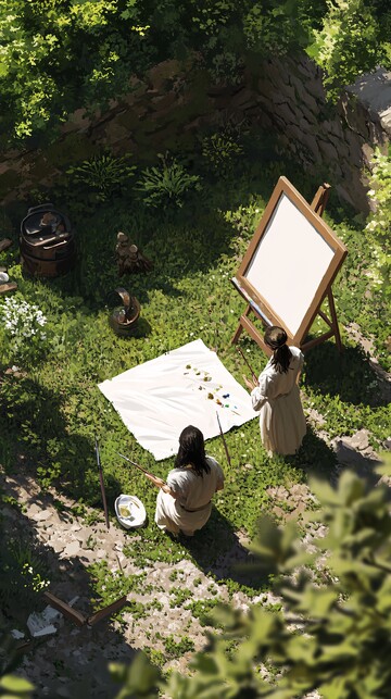 画家画布模特草地2