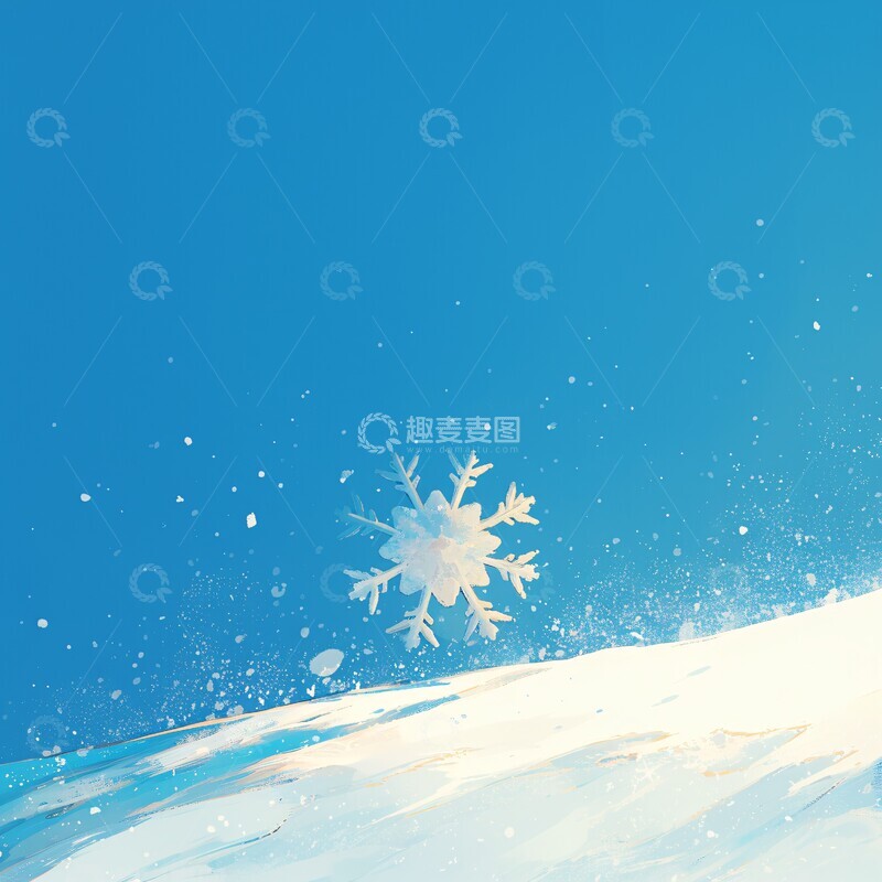 高清大图下载【趣麦麦图】冬日雪花飘冬日雪花晶莹1