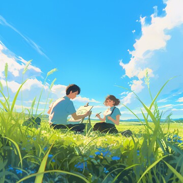 阳光下的绘画时光