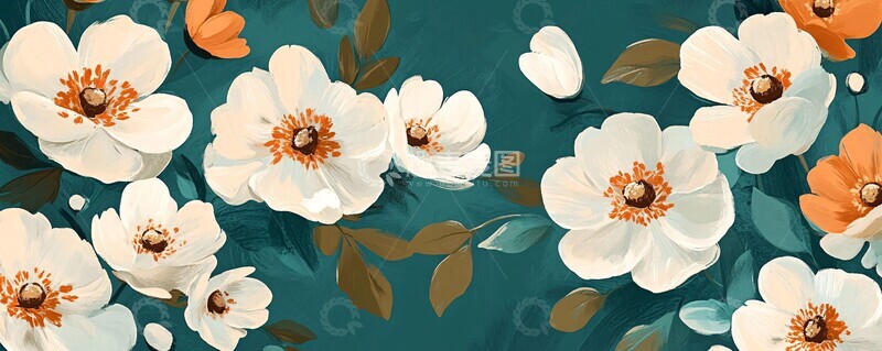 高清大图下载【趣麦麦图】青白花年代复古纹样