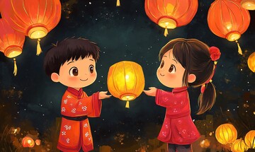 儿童观灯儿童节日灯笼