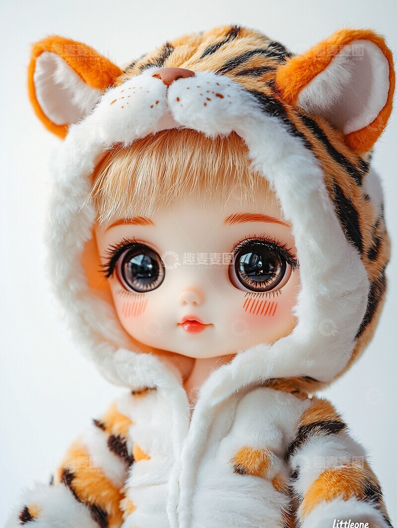 高清大图下载【趣麦麦图】老虎耳朵娃娃1
