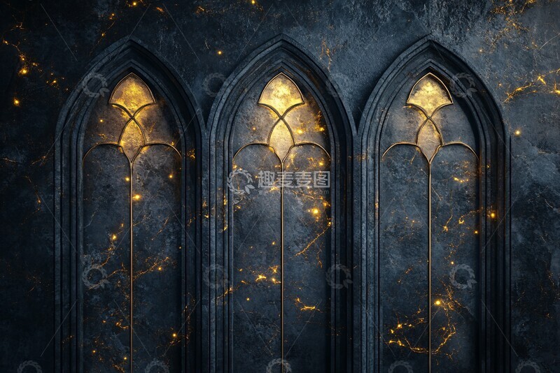 高清大图下载【趣麦麦图】哥特风大理石镶金2