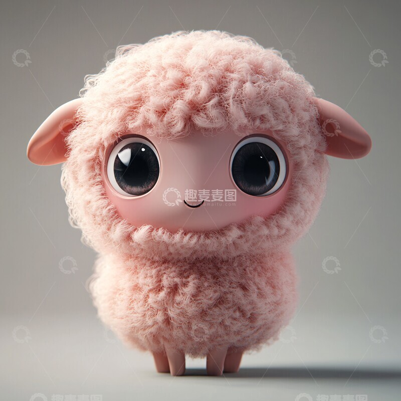 高清大图下载【趣麦麦图】粉色小羊盲盒角色2