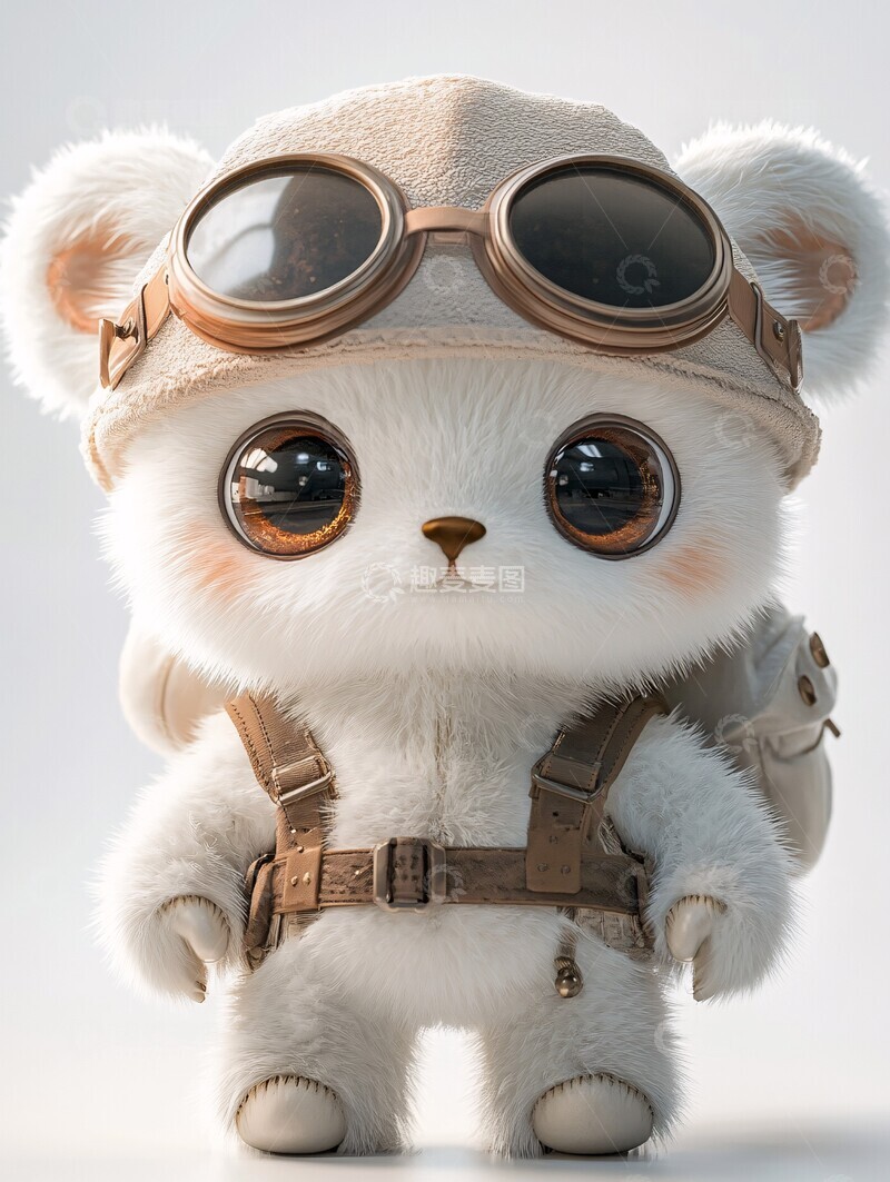高清大图下载【趣麦麦图】白色熊飞行员2