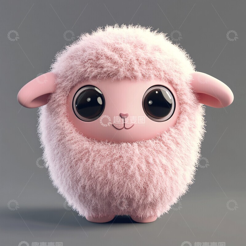 高清大图下载【趣麦麦图】粉色小羊盲盒角色