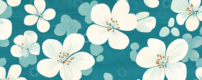 高清大图下载【趣麦麦图】青白花年代复古纹样1