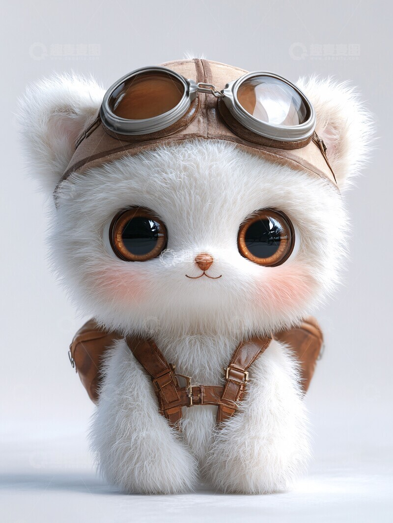 高清大图下载【趣麦麦图】白色熊飞行员