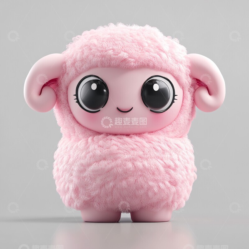 高清大图下载【趣麦麦图】粉色小羊盲盒角色1
