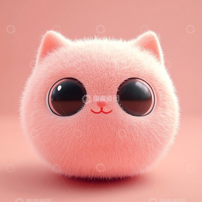 高清大图下载【趣麦麦图】粉色猫咪球形脸2