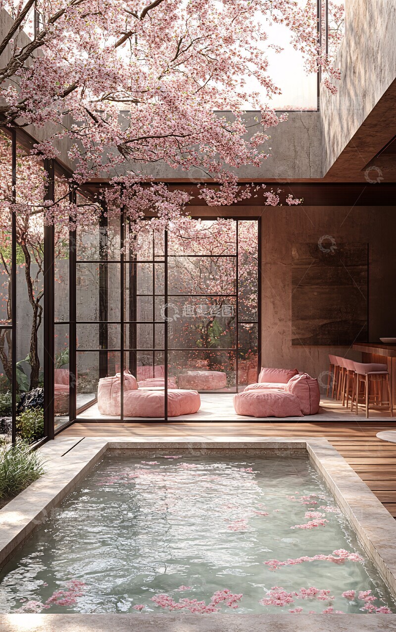 高清大图下载【趣麦麦图】日式庭院温泉