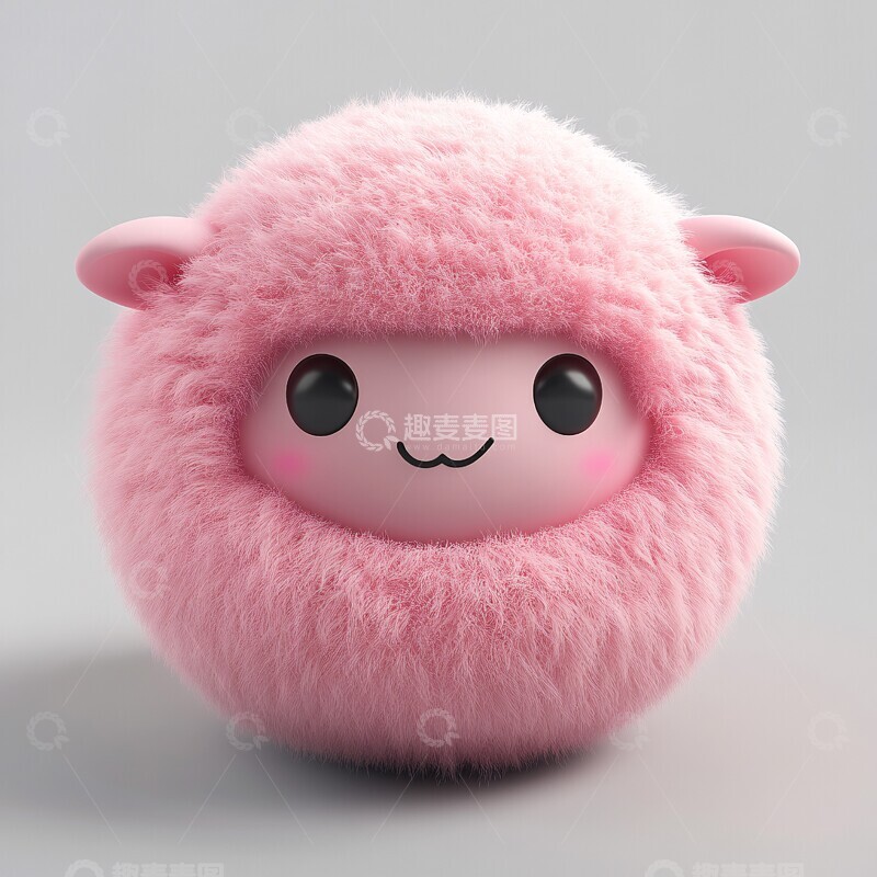 高清大图下载【趣麦麦图】粉色羊脸球形
