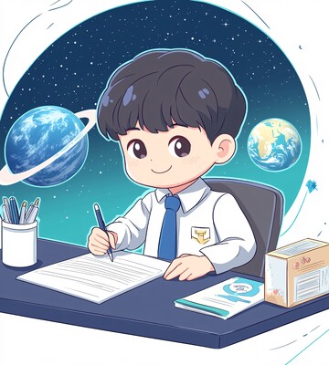 男孩写字的教室1