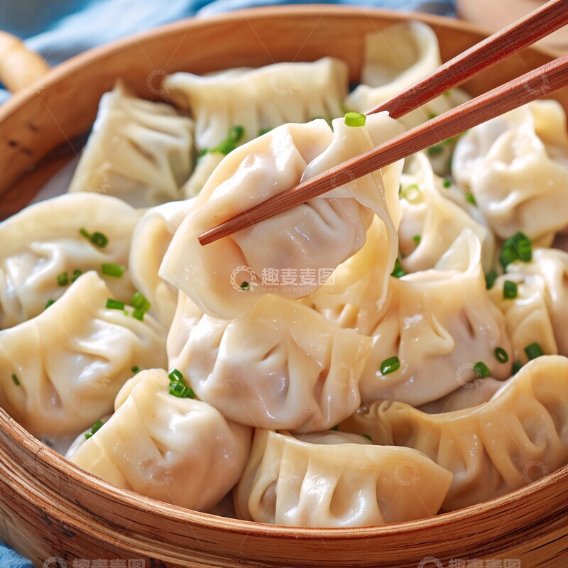 高清大图下载【趣麦麦图】金色面皮饺子1