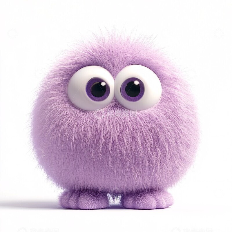 高清大图下载【趣麦麦图】紫色毛绒玩具