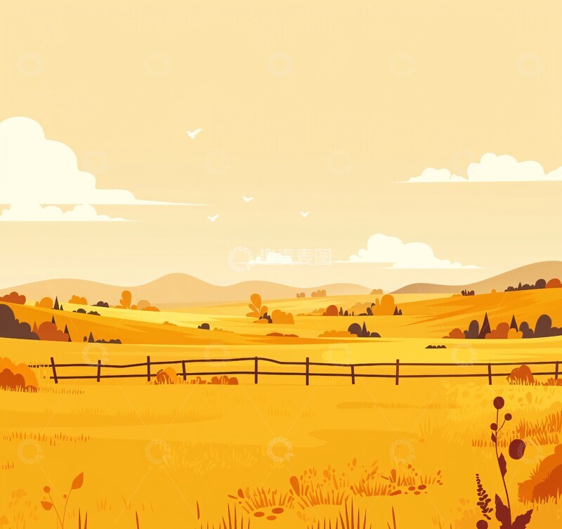 高清大图下载【趣麦麦图】阳光草地与山脉1