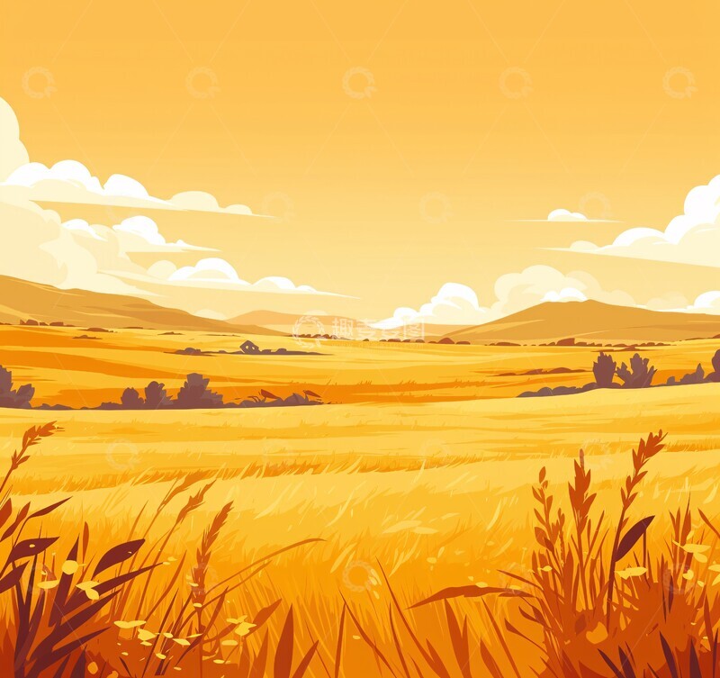 阳光草地与山脉