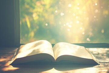 开放书籍静置桌上3