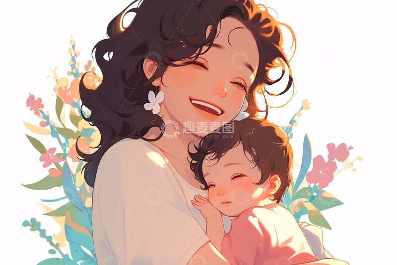 高清大图下载【趣麦麦图】母子温馨瞬间2