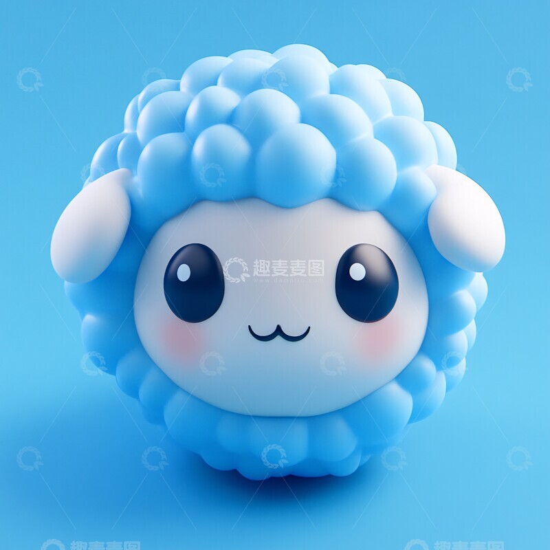 高清大图下载【趣麦麦图】蓝色绵羊头像1
