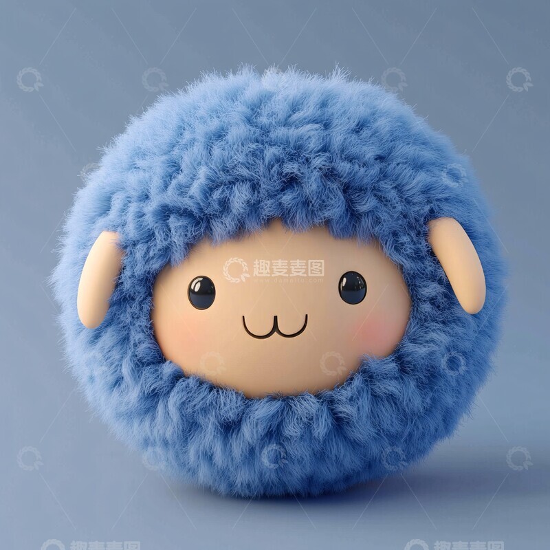 高清大图下载【趣麦麦图】蓝色绵羊头像2