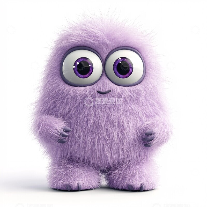高清大图下载【趣麦麦图】紫色毛绒玩具3