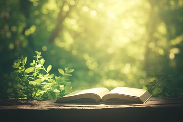 开放书籍静置桌上1