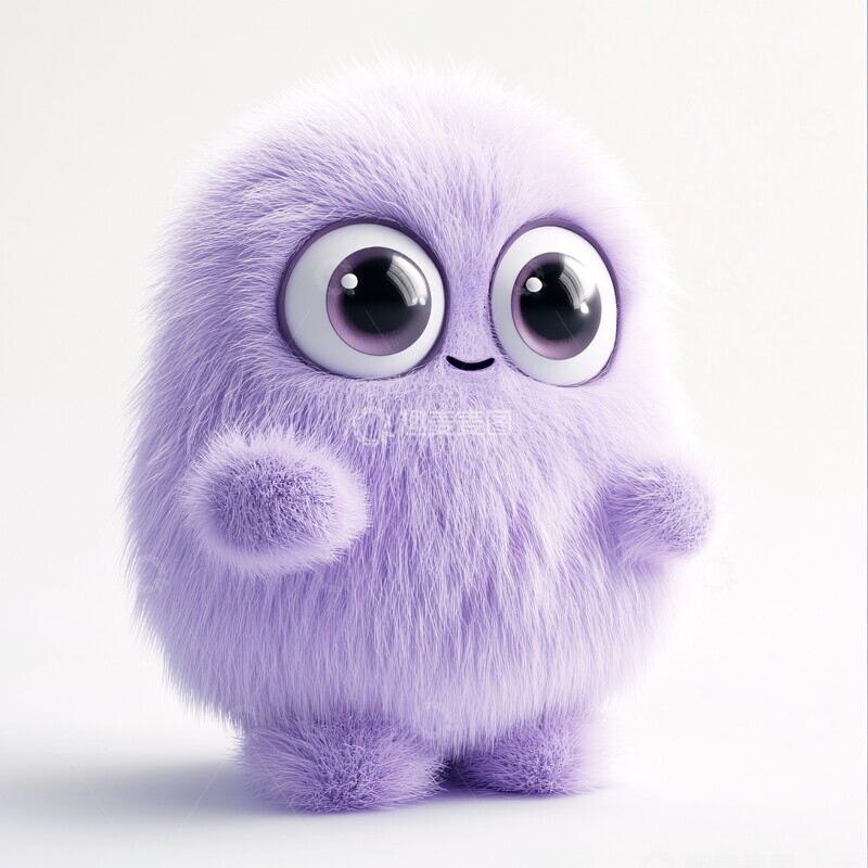 高清大图下载【趣麦麦图】紫色毛绒玩具1